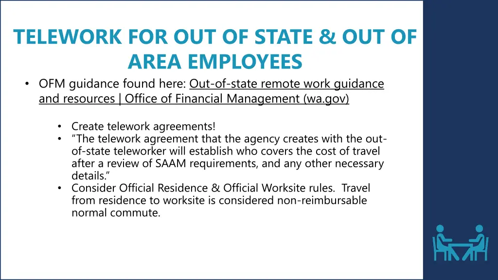 telework for out of state out of area employees