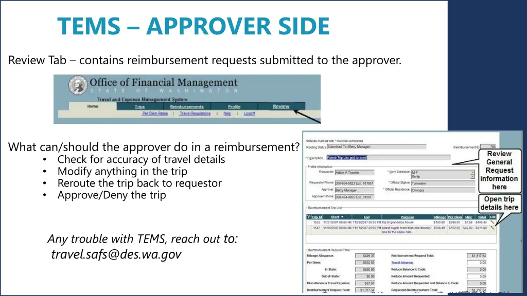tems approver side