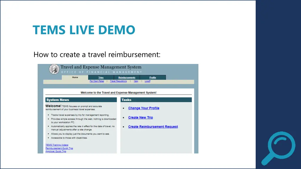 tems live demo