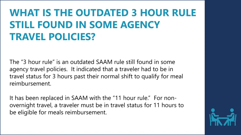 what is the outdated 3 hour rule still found