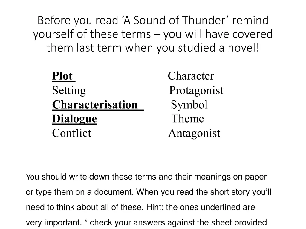before you read a sound of thunder remind
