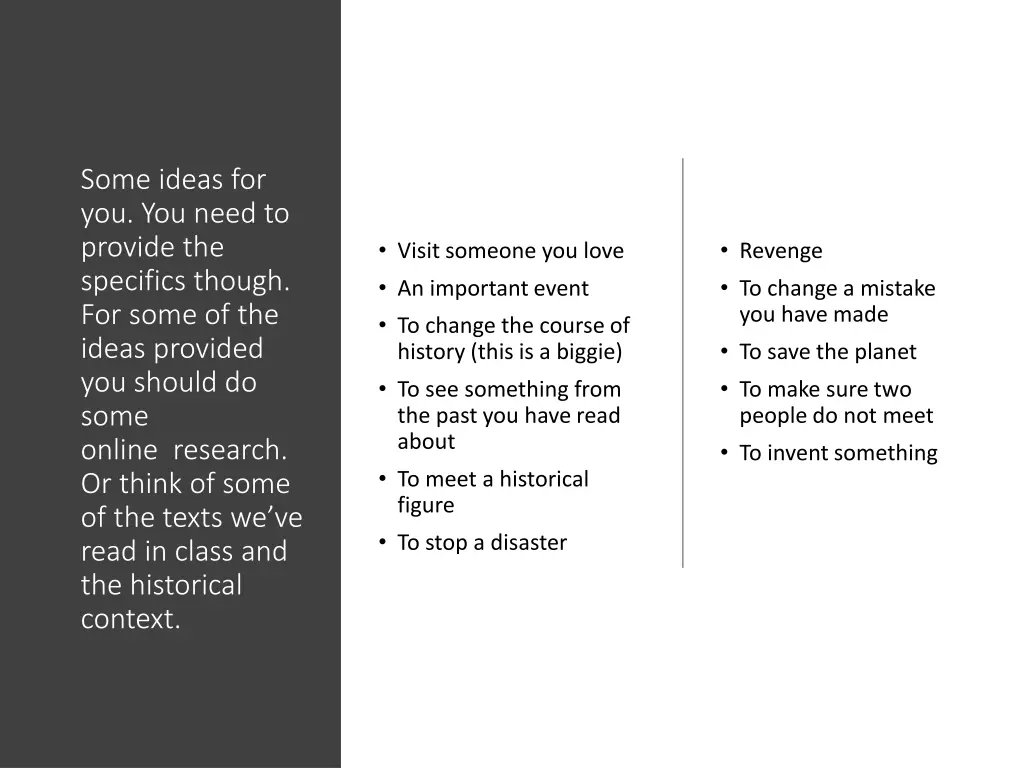 some ideas for you you need to provide