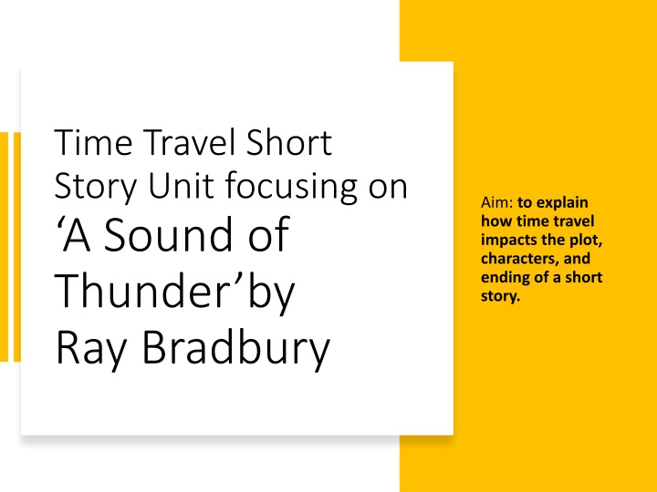 time travel short story unit focusing on a sound