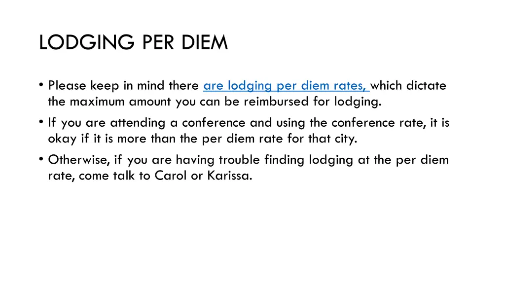 lodging per diem