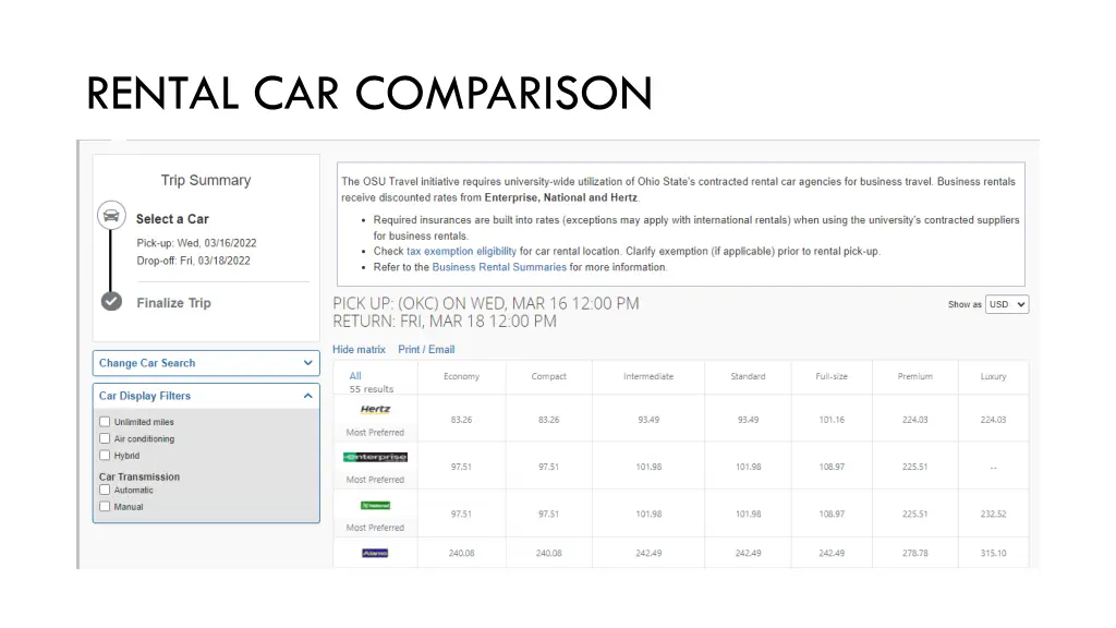 rental car comparison