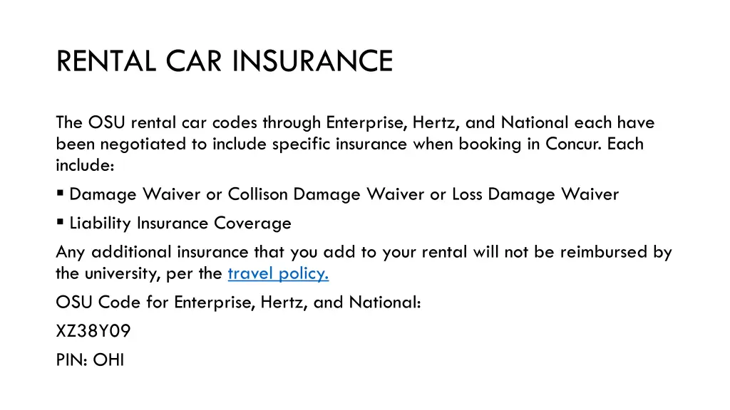 rental car insurance