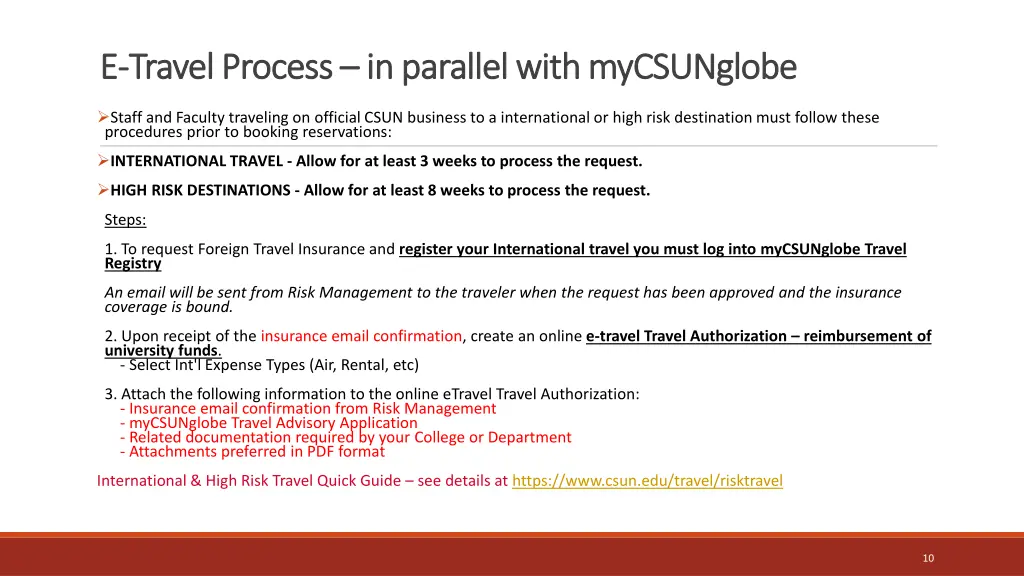 e e travel process travel process in parallel