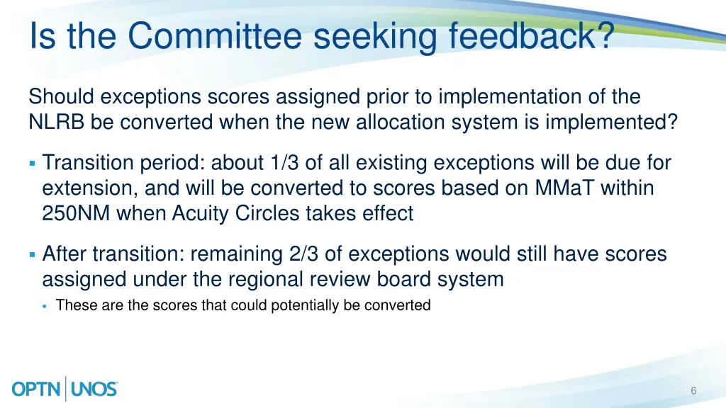 is the committee seeking feedback