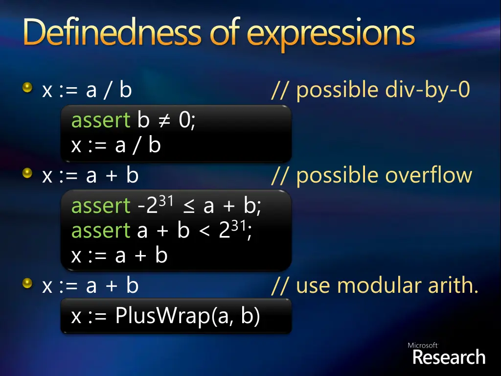 definedness of expressions
