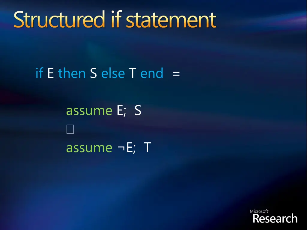 structured if statement