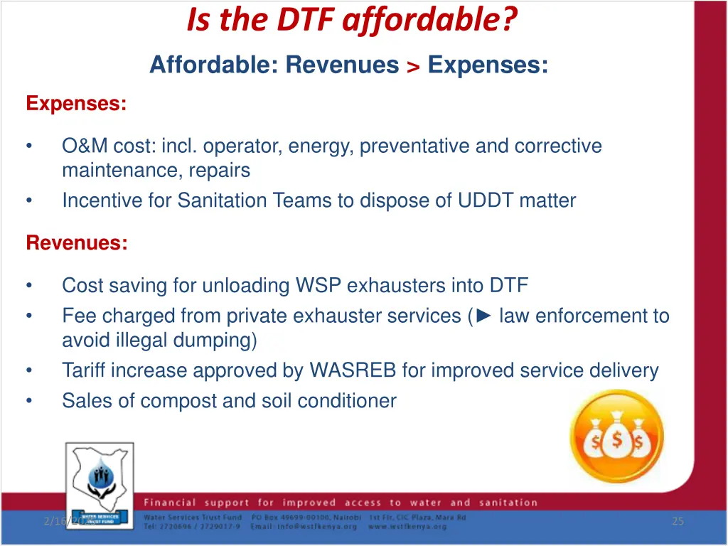is the dtf affordable affordable revenues expenses