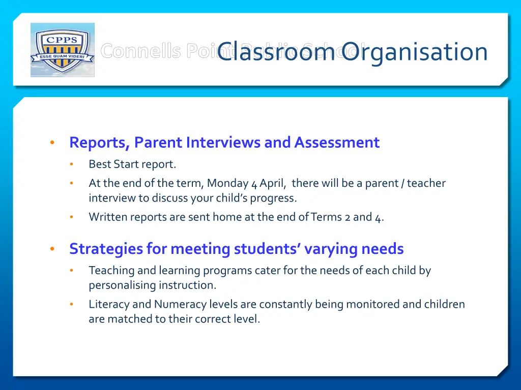 classroom organisation