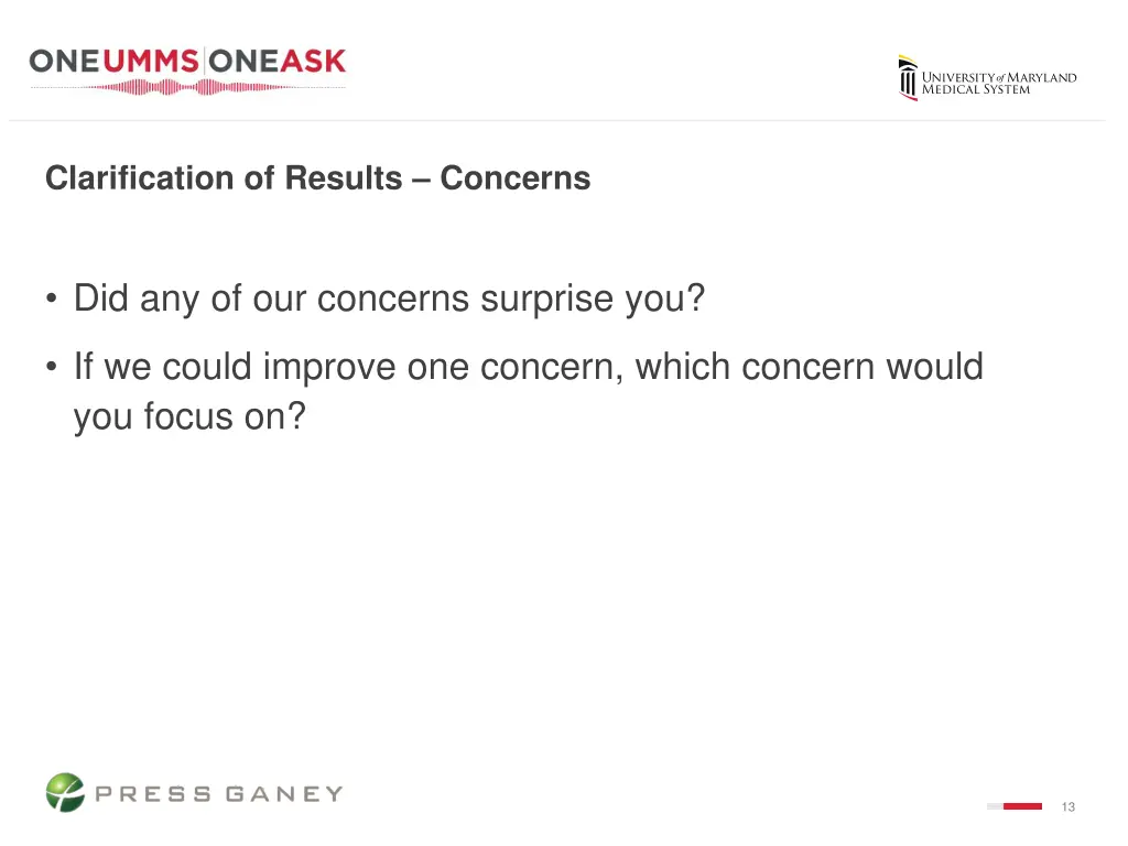 clarification of results concerns