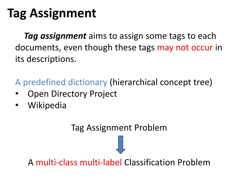 tag assignment
