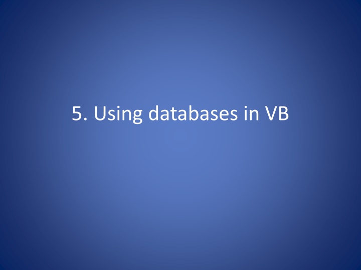 5 using databases in vb