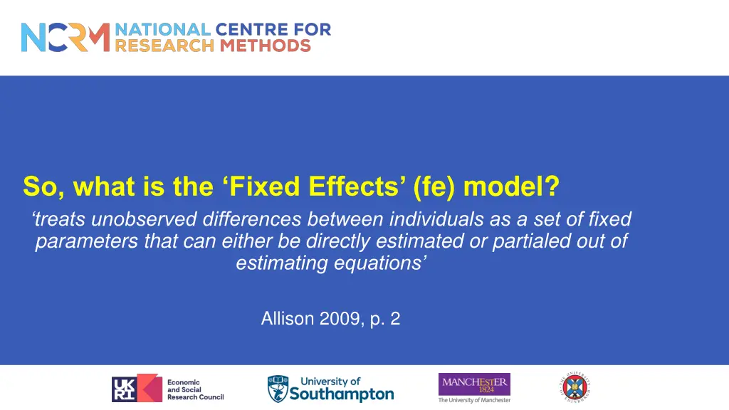 so what is the fixed effects fe model treats