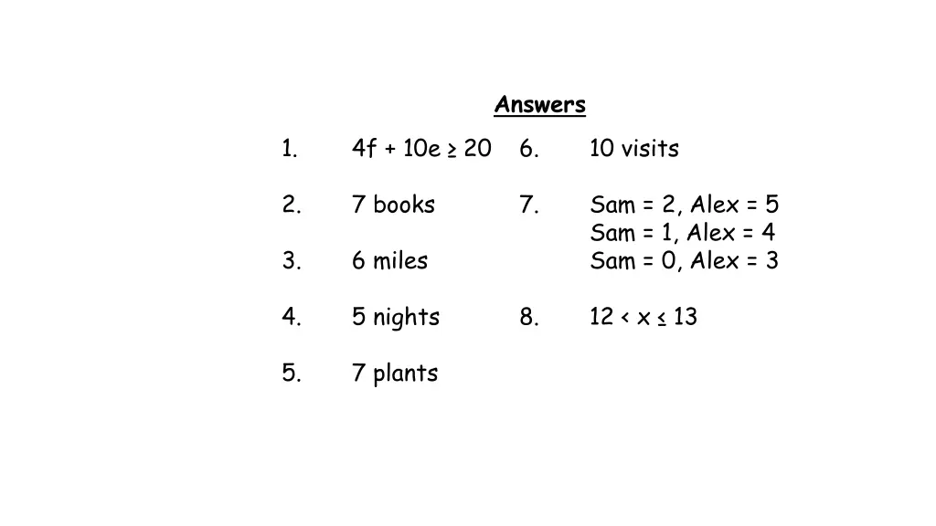 answers 6