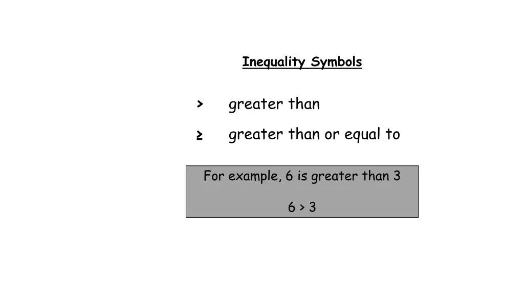 inequality symbols