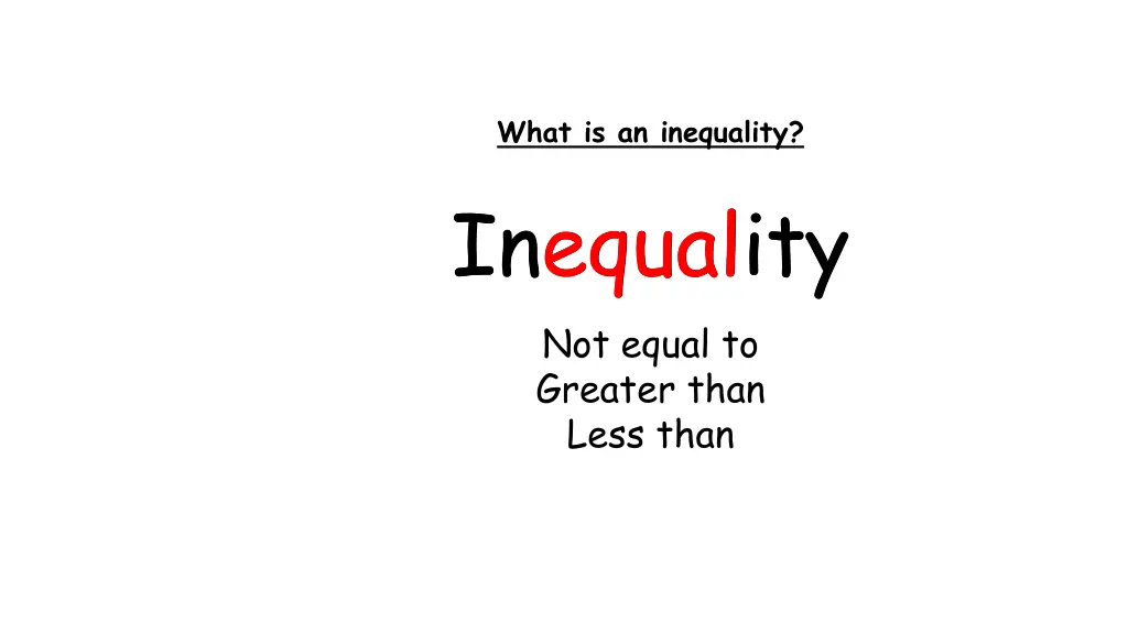 what is an inequality inequality inequality