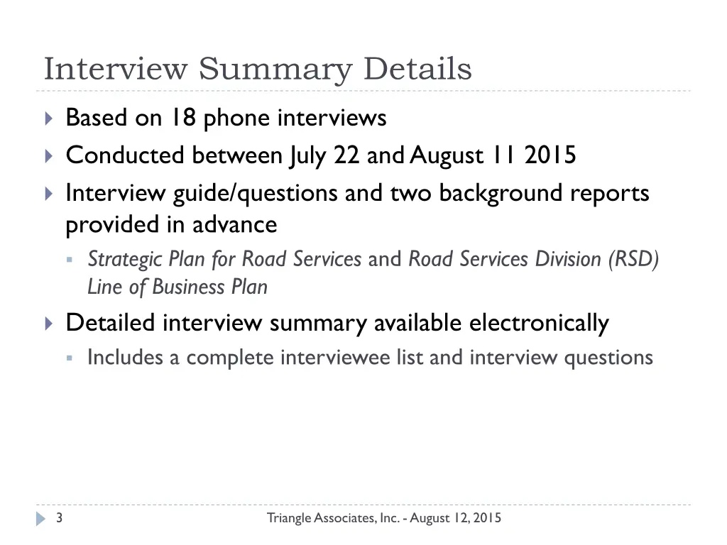 interview summary details