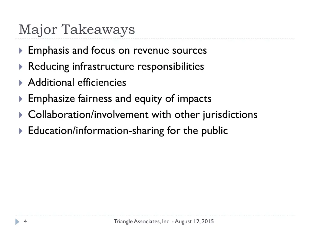 major takeaways