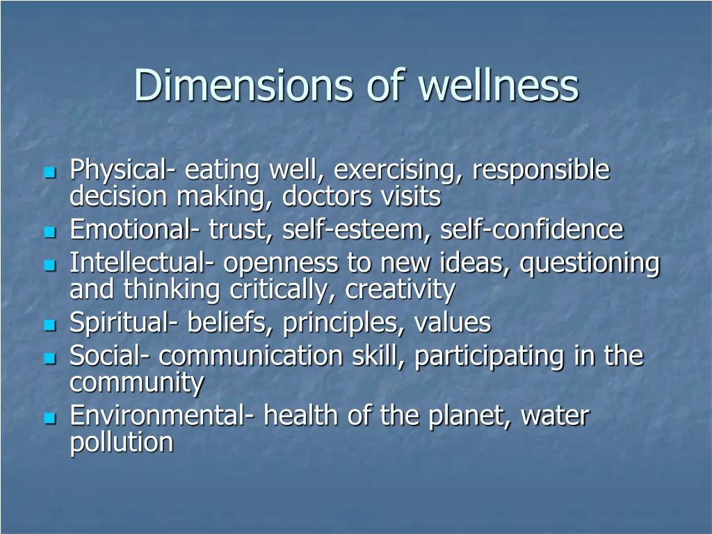 dimensions of wellness