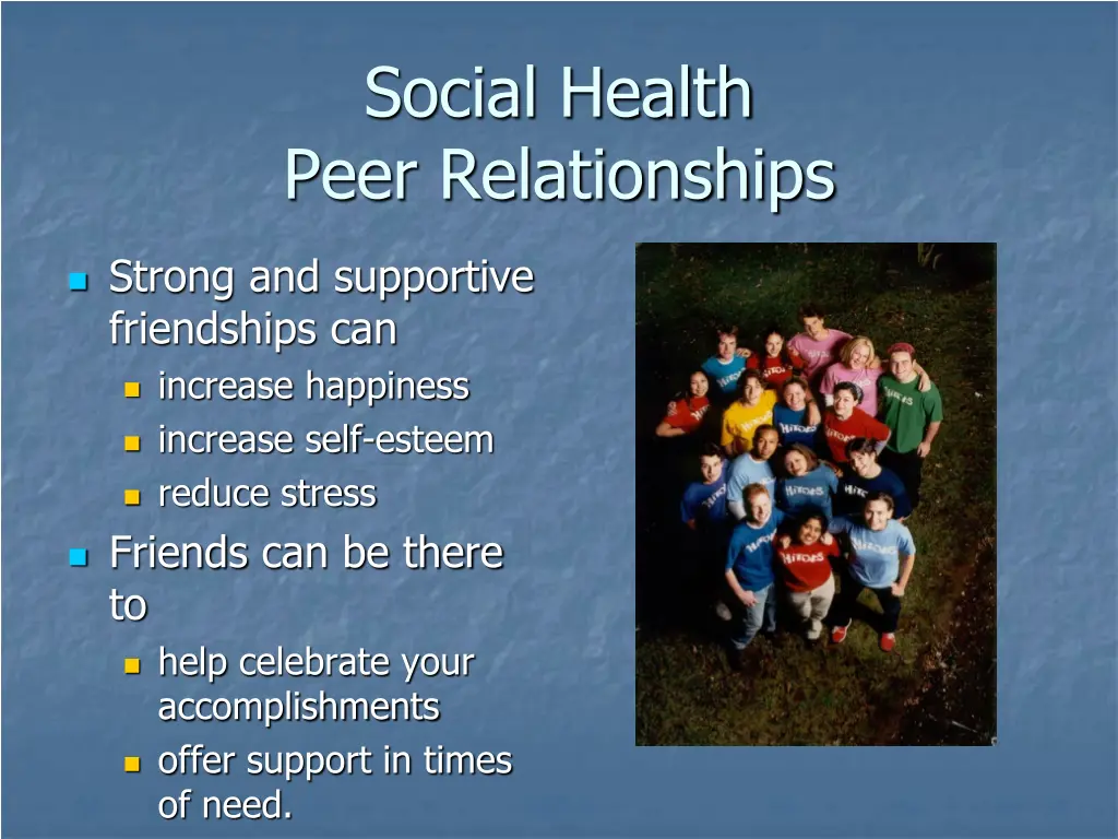social health peer relationships