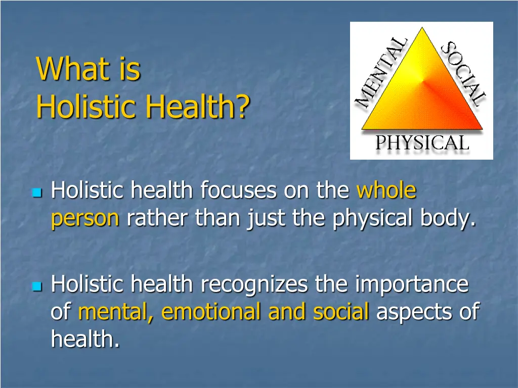 what is holistic health