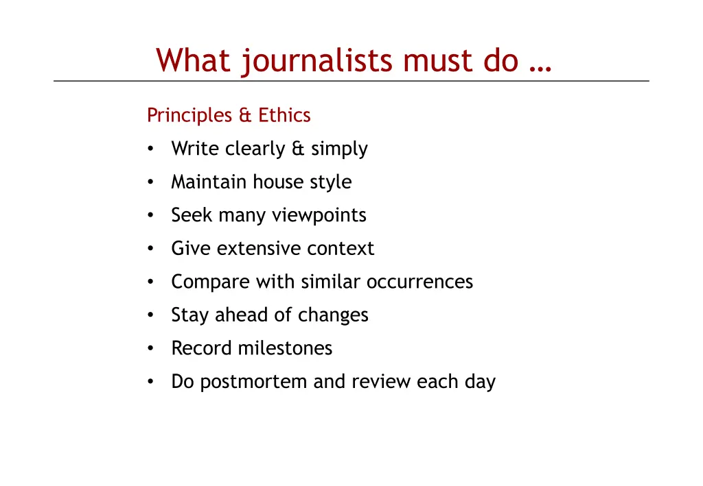 what journalists must do 2