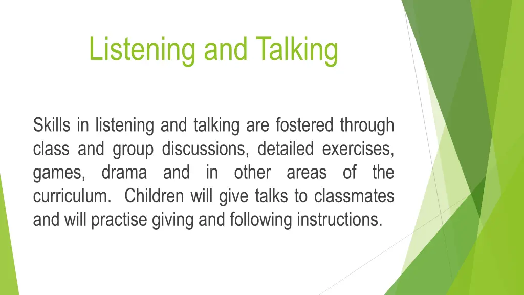 listening and talking