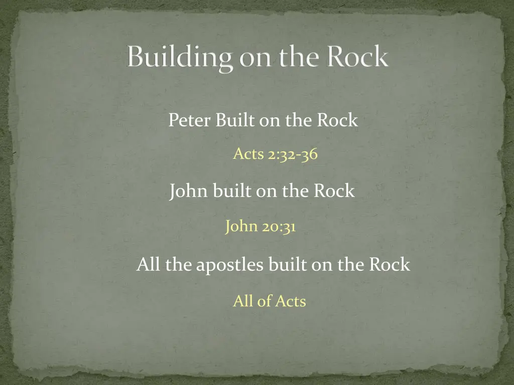 building on the rock