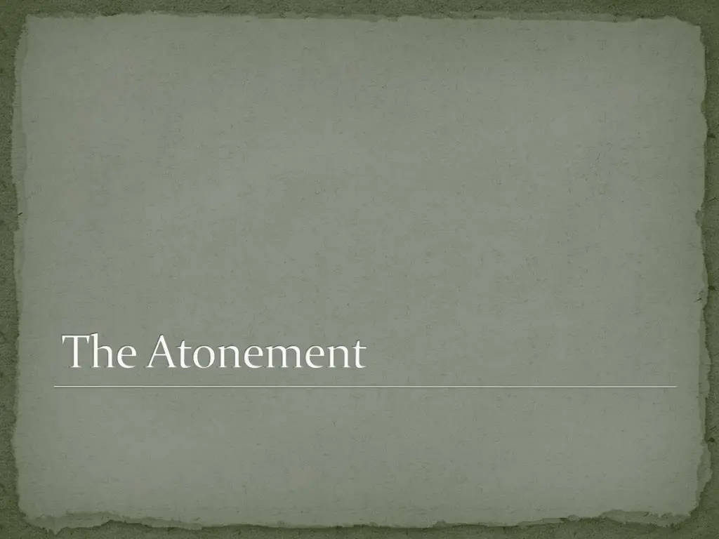 the atonement