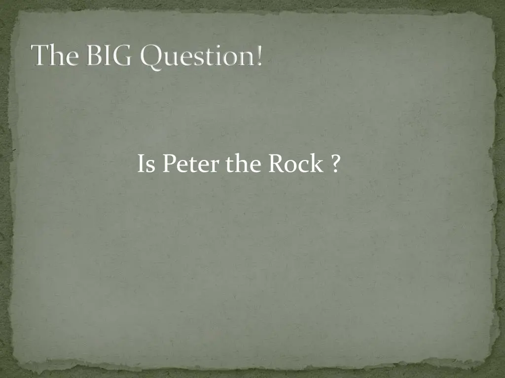 the big question