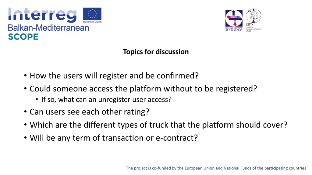 topics for discussion