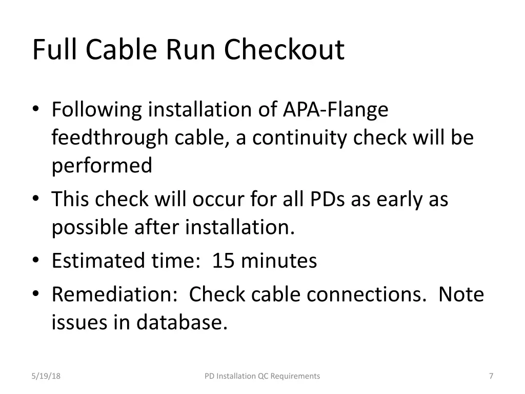 full cable run checkout