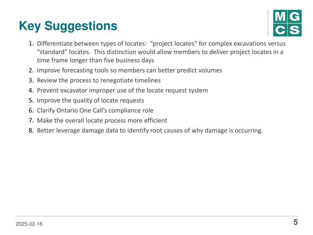 key suggestions