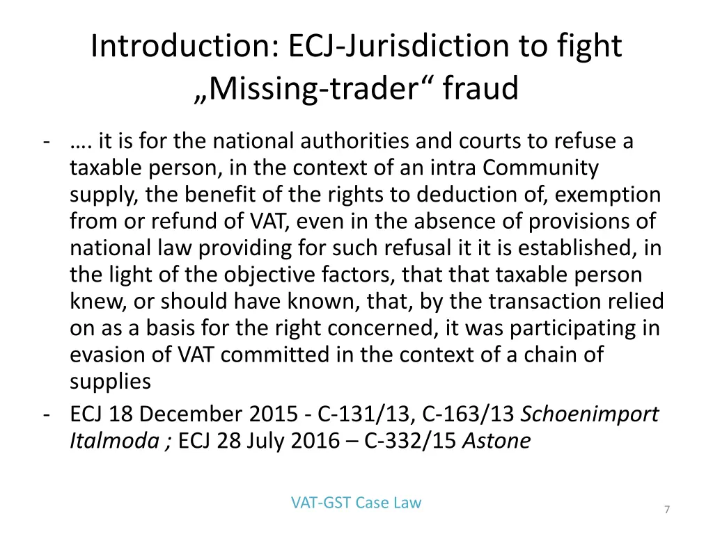 introduction ecj jurisdiction to fight missing