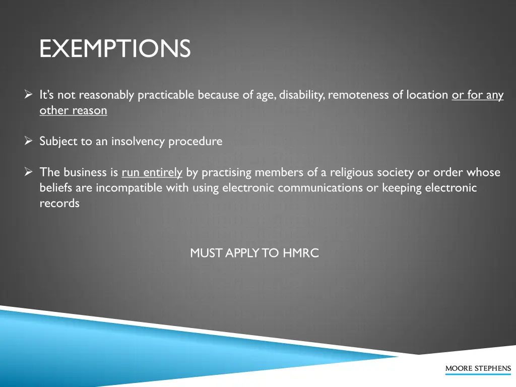 exemptions