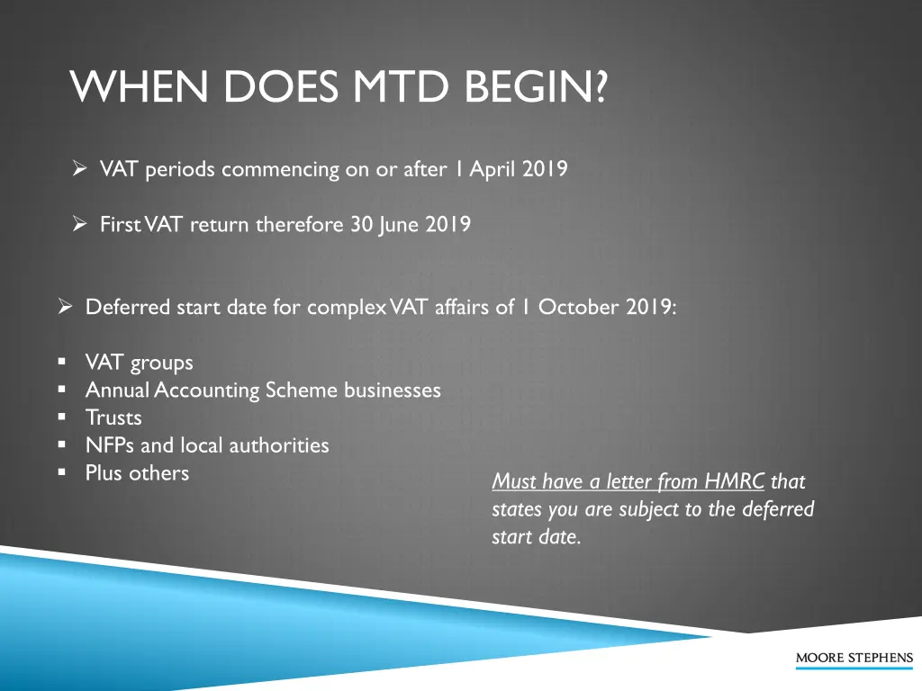 when does mtd begin
