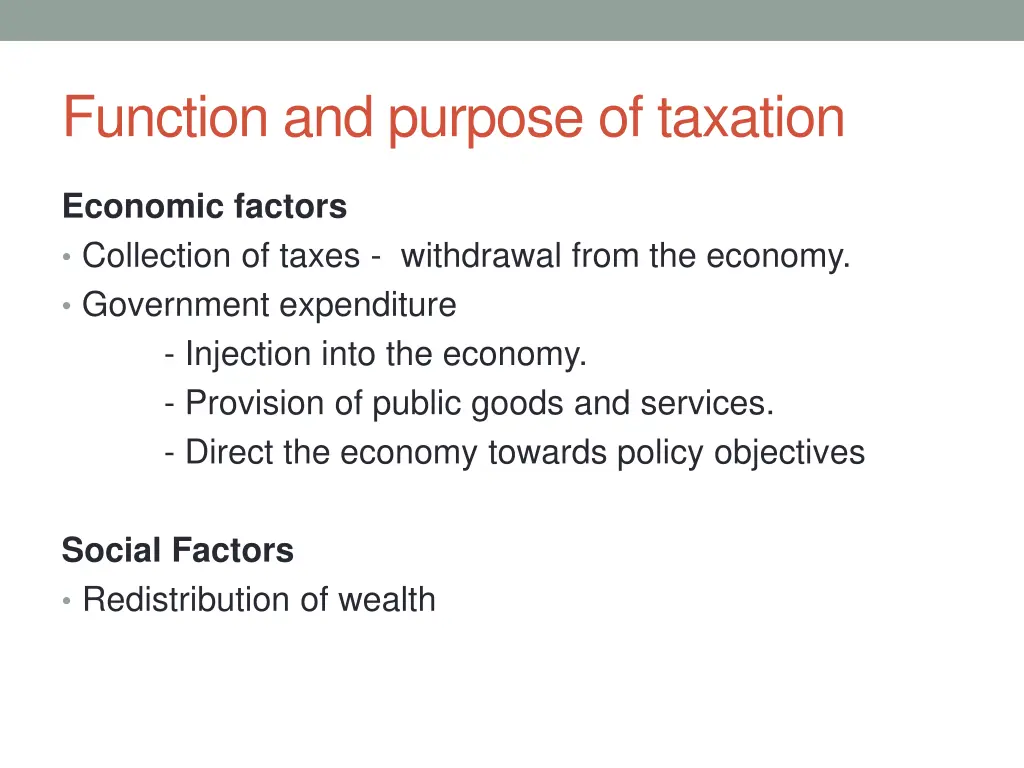 function and purpose of taxation