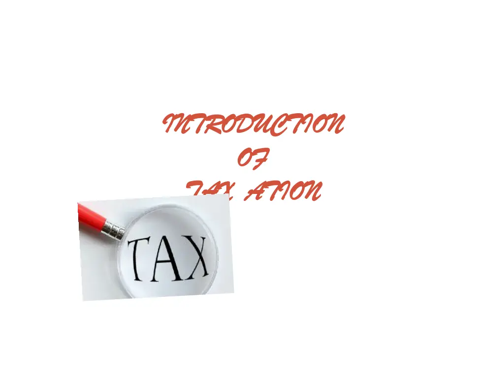 introduction introduction of of tax ation