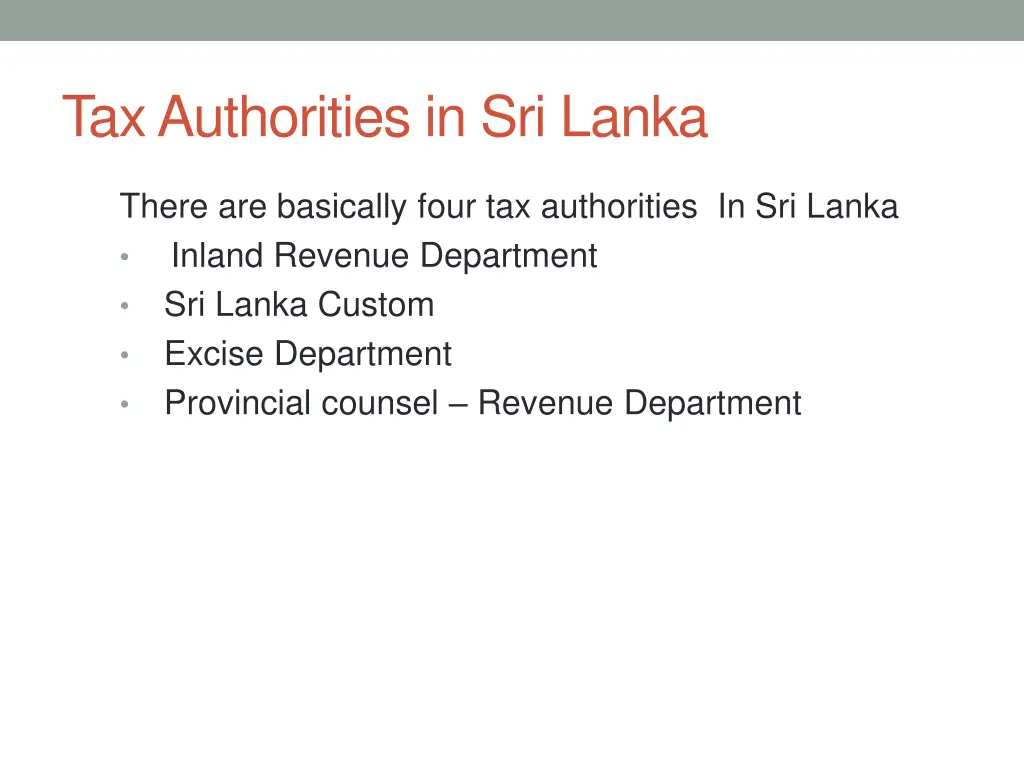 tax authorities in sri lanka