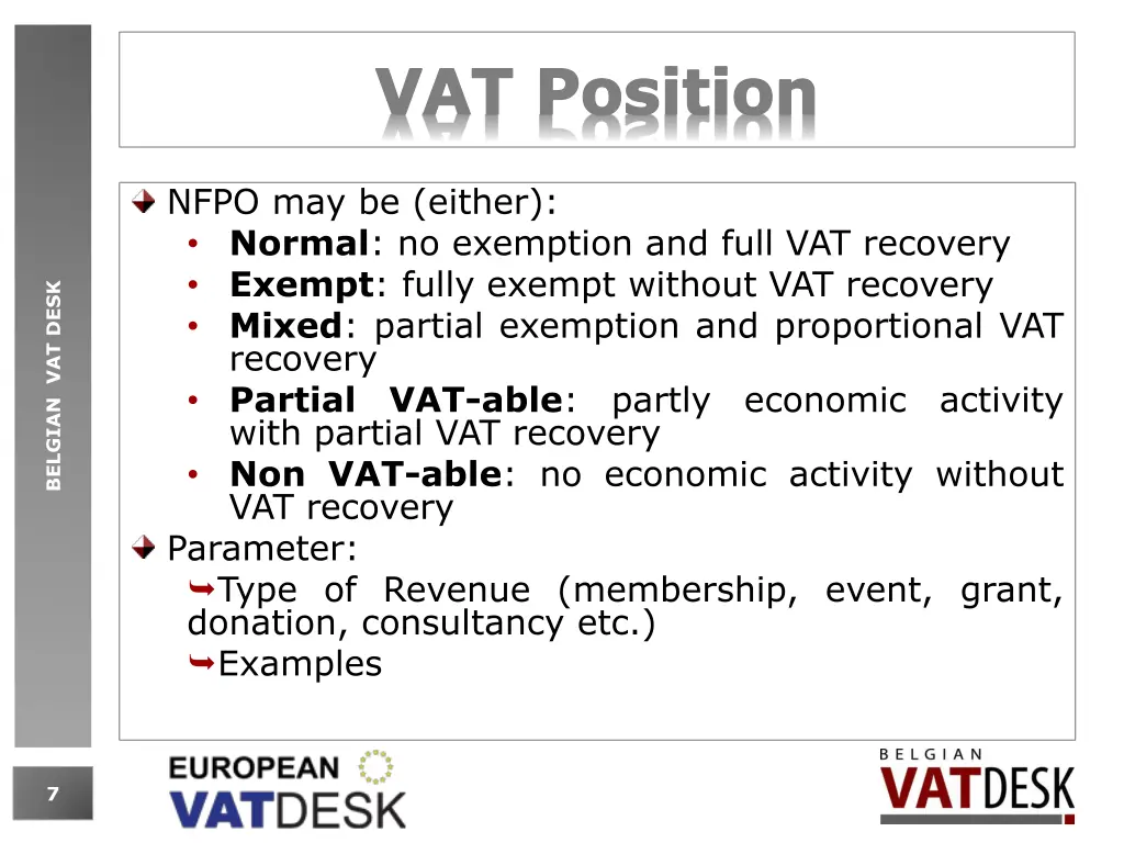 vat position
