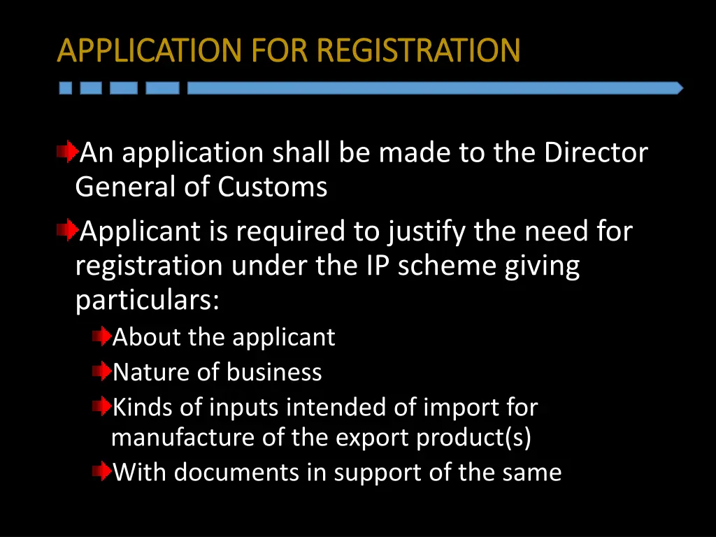 application for application for registration