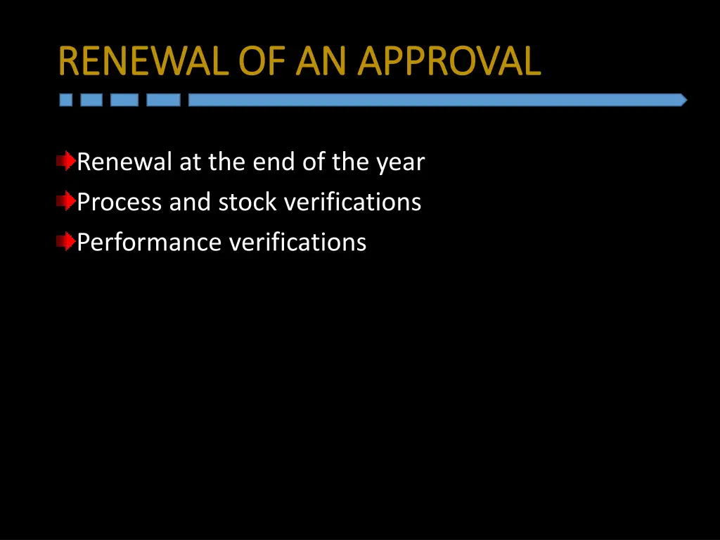 renewal of an approval renewal of an approval