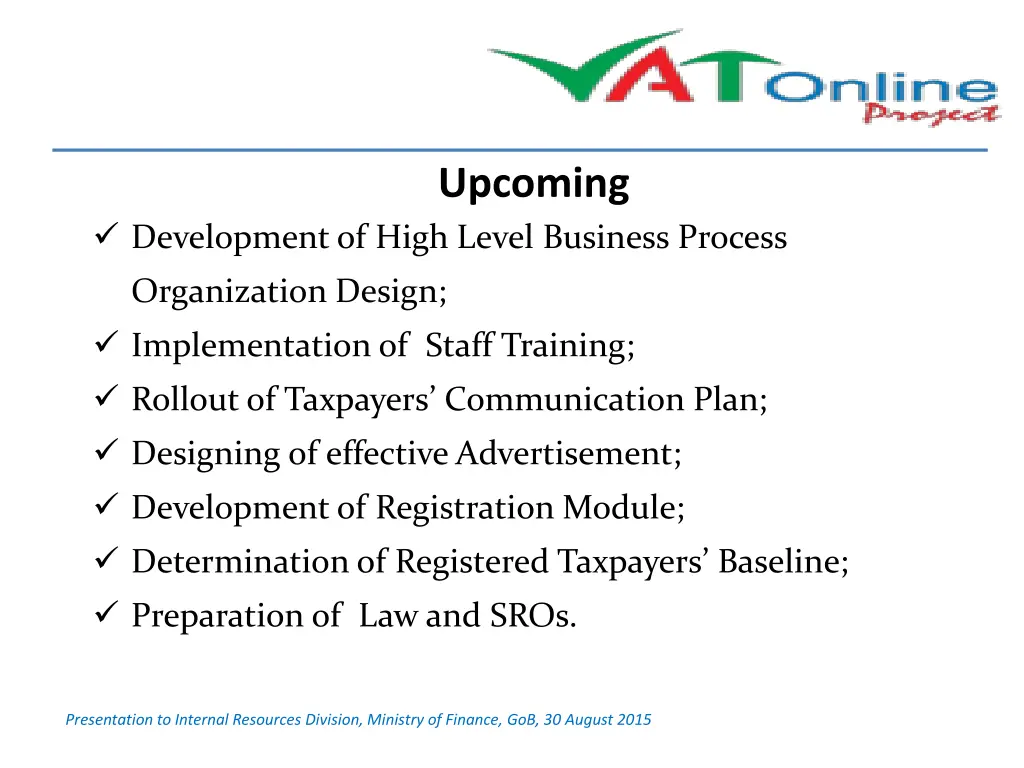 upcoming