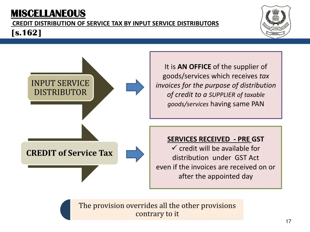 miscellaneous miscellaneous credit distribution