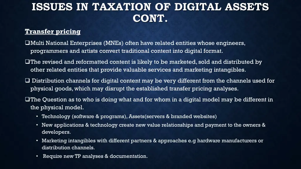 issues in taxation of digital assets cont