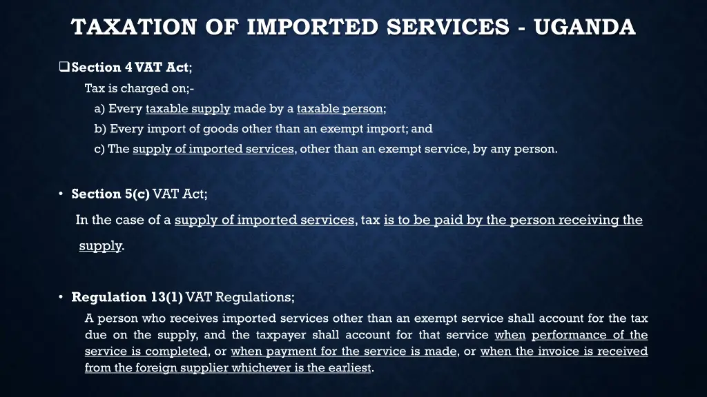 taxation of imported services uganda