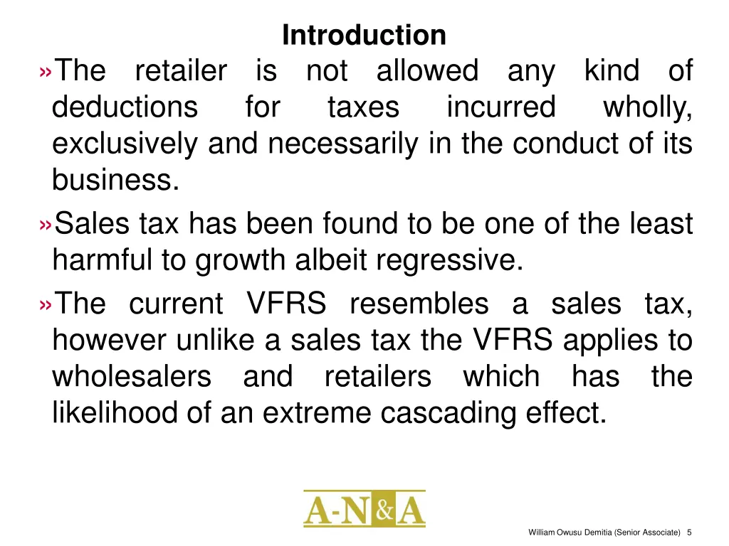 introduction not taxes